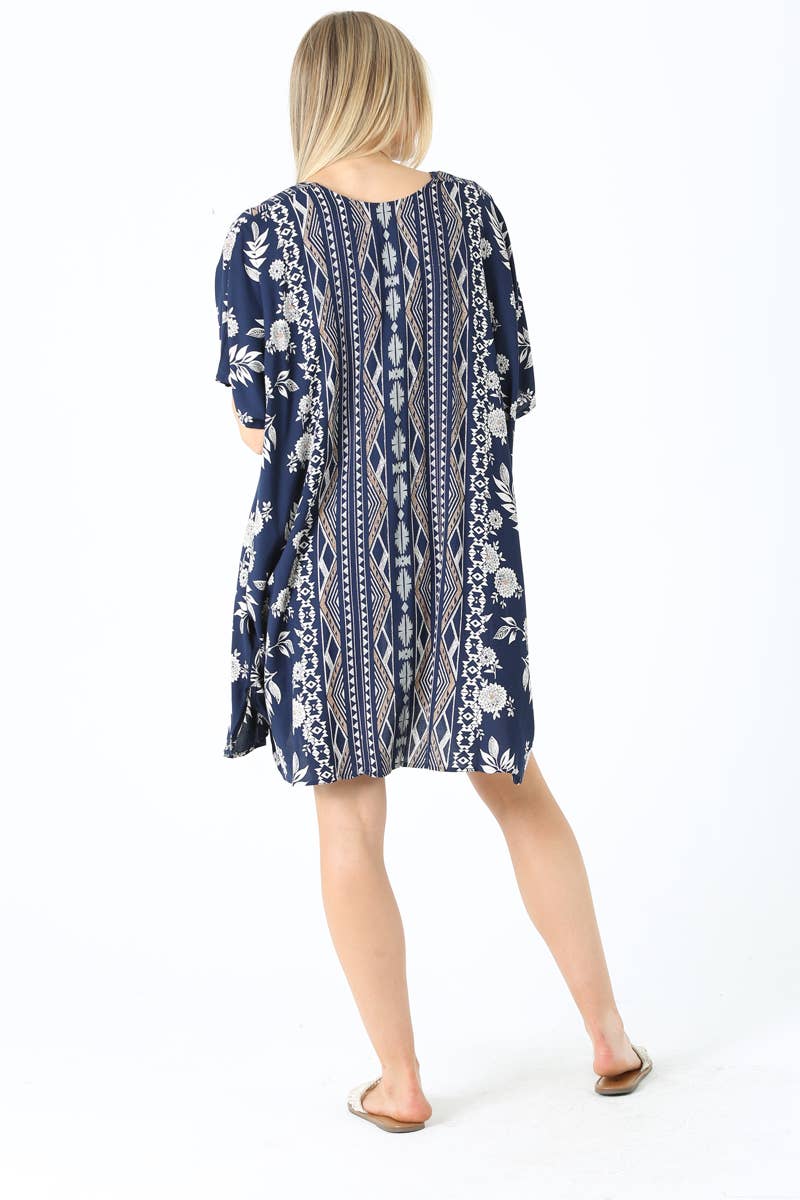 Angie Navy Floral Printed Kimono