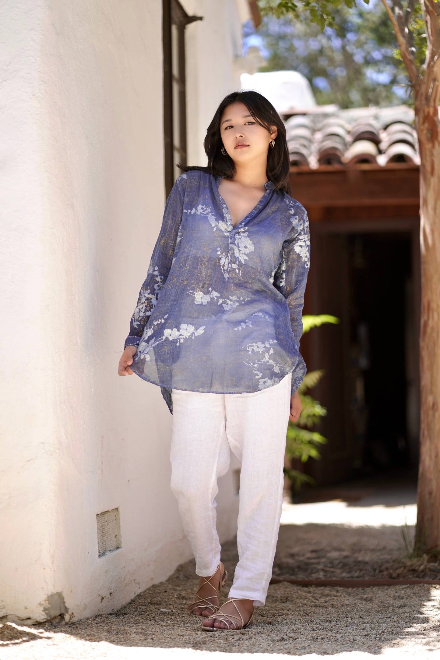 Anoushka Metallic Block Print Top