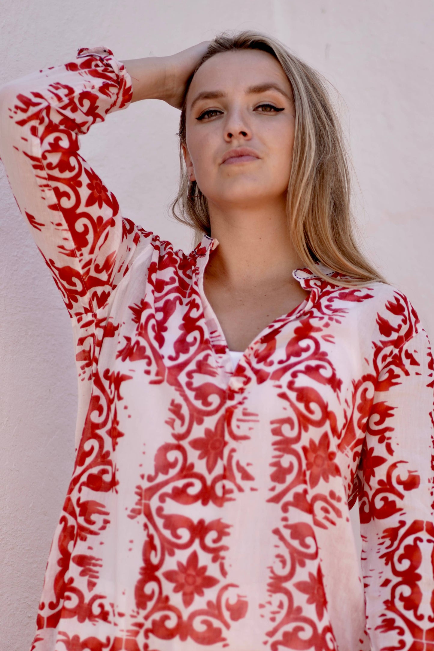 Dolma Norie Shibori Coral Top