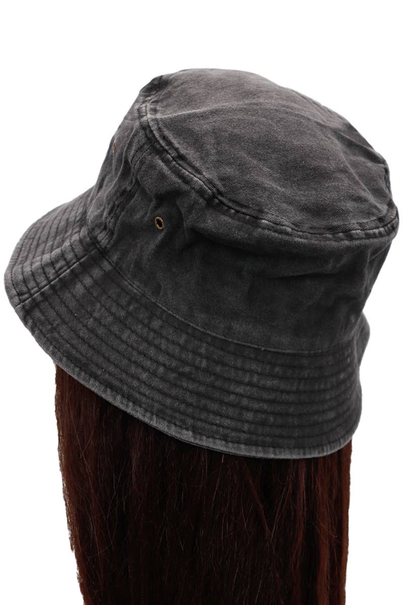 Cap Zone Pigment Stone Washed Twill Cotton Bucket Hat