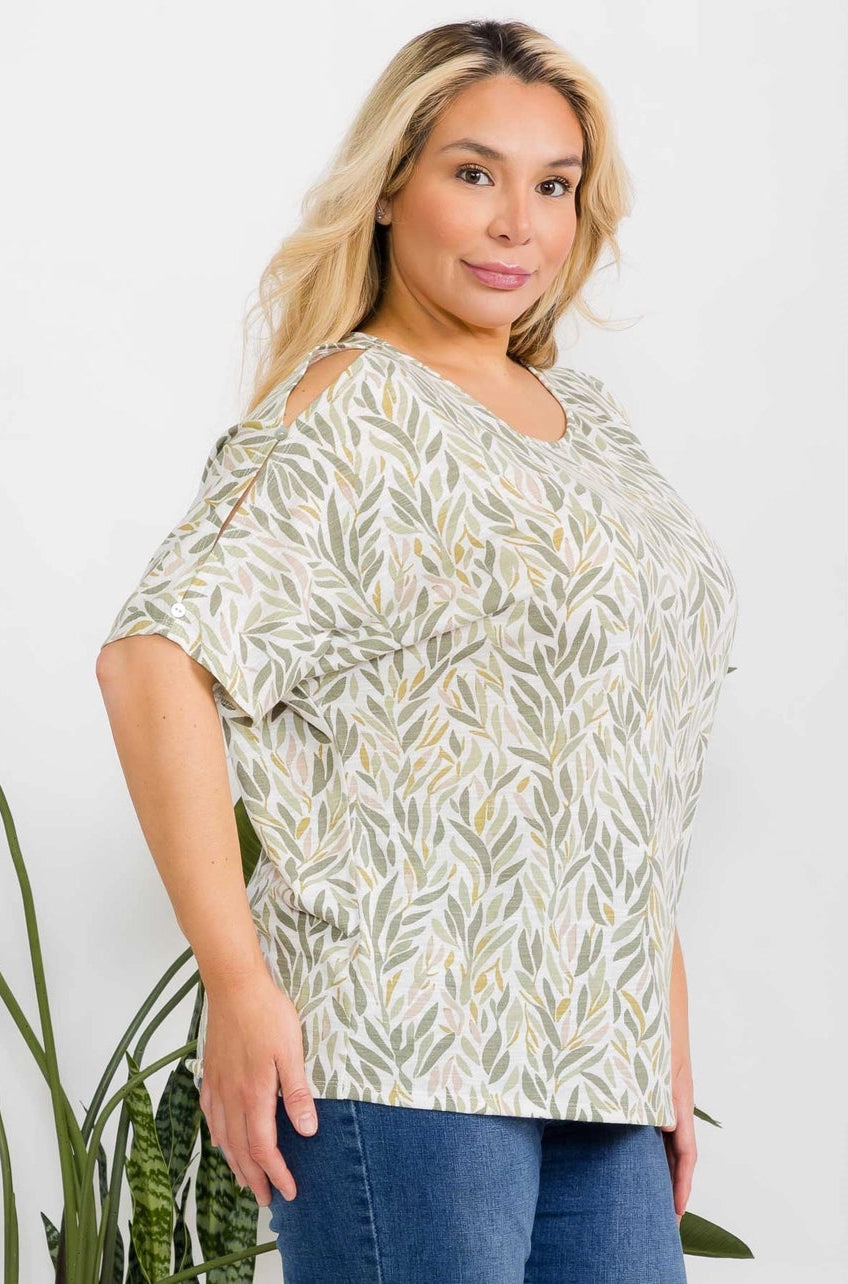 Perseption Plus Button Detail Slit Dolman