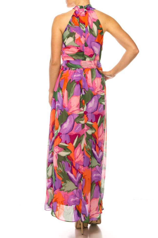 London Times Apparel Criss Cross Halter Neck Maxi Dress