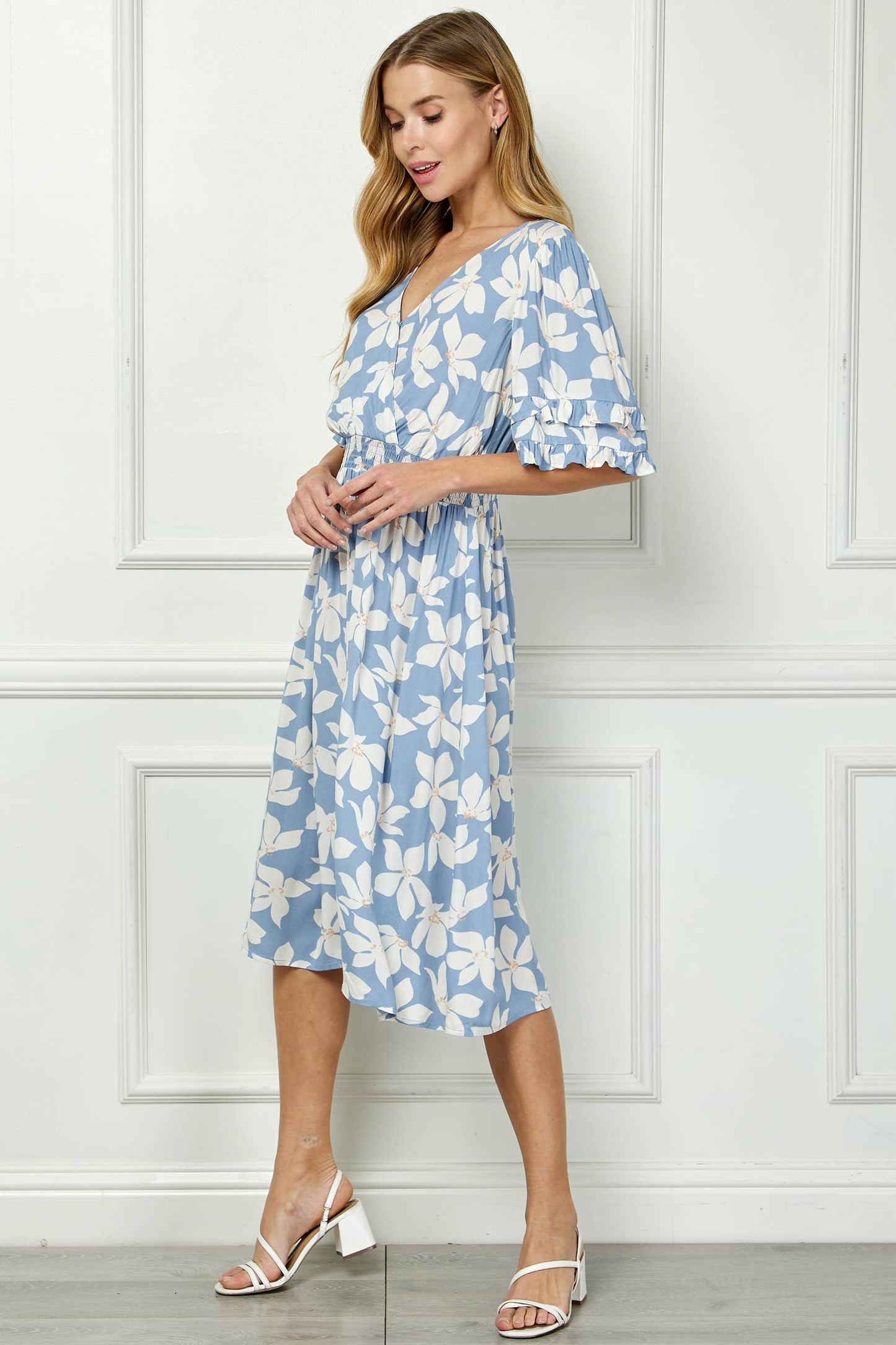 Winslow Collection Elegant Kimono Inspired Surplice Dress.