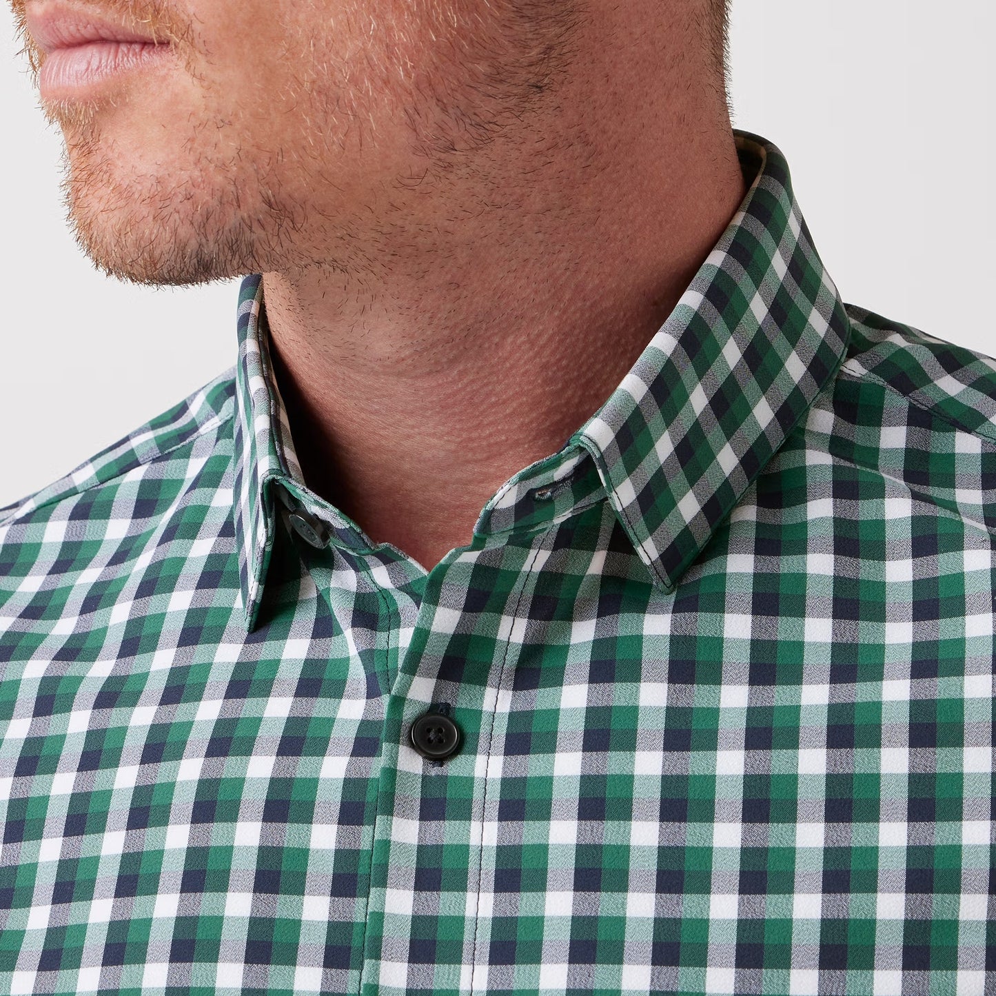Mizzen + Main Leeward Hunter Green Dylan Plaid Dress Shirt
