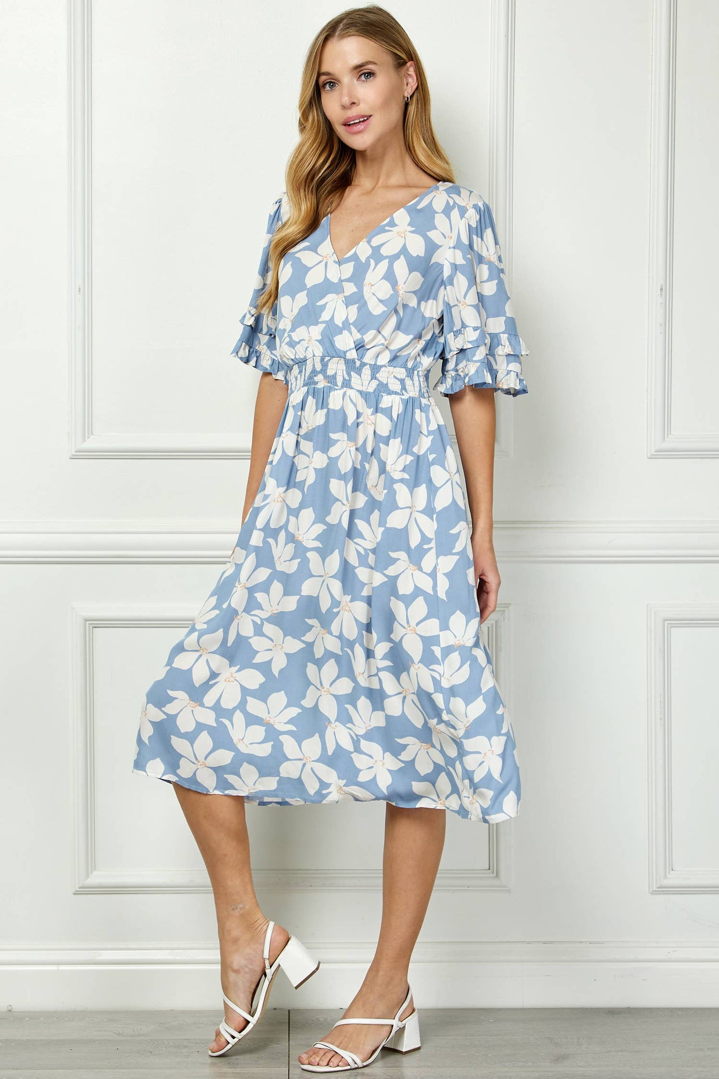 Winslow Collection Elegant Kimono Inspired Surplice Dress.