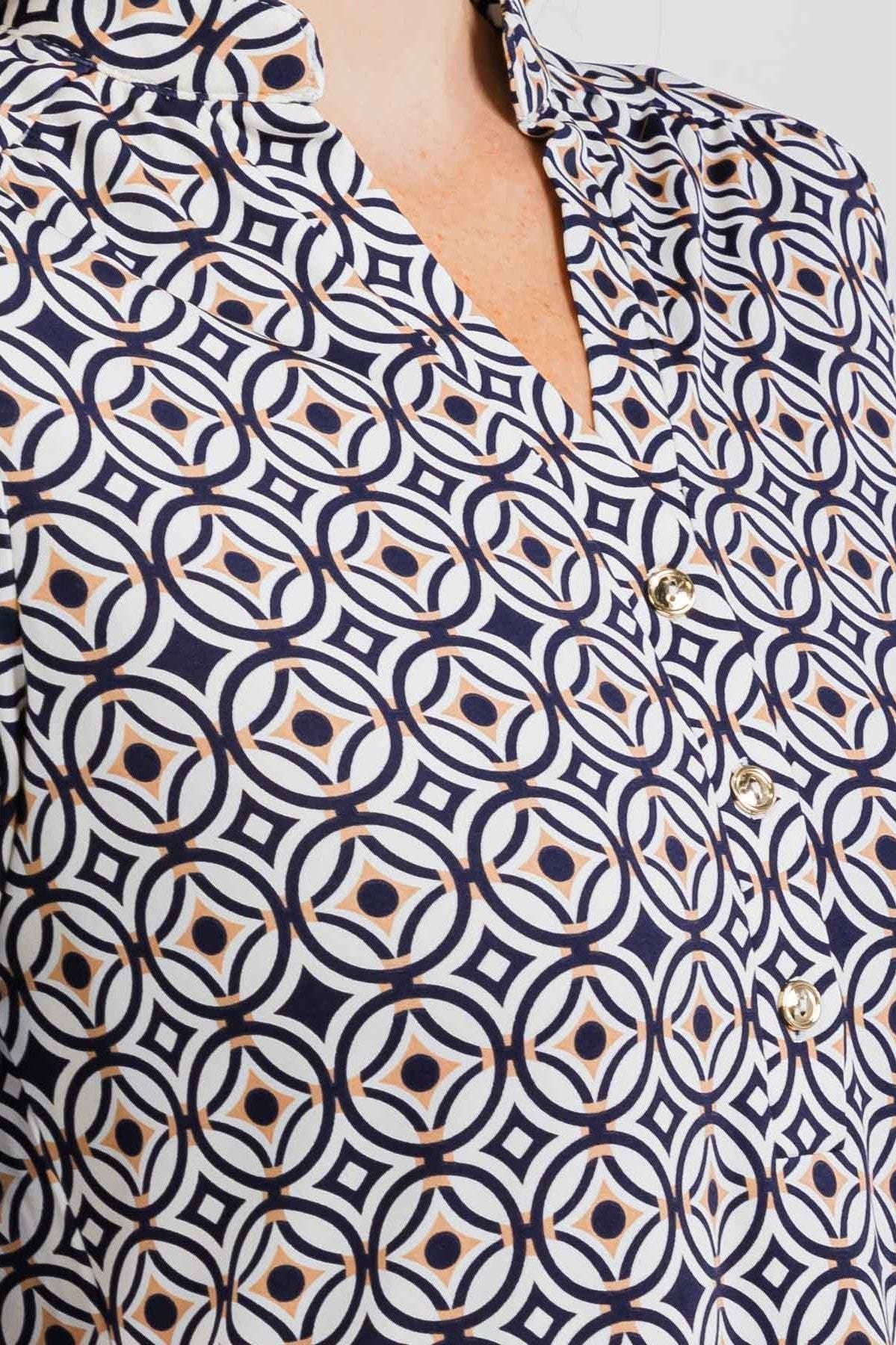 Perseption Mandarin Half Placket Roll Tab Shirt