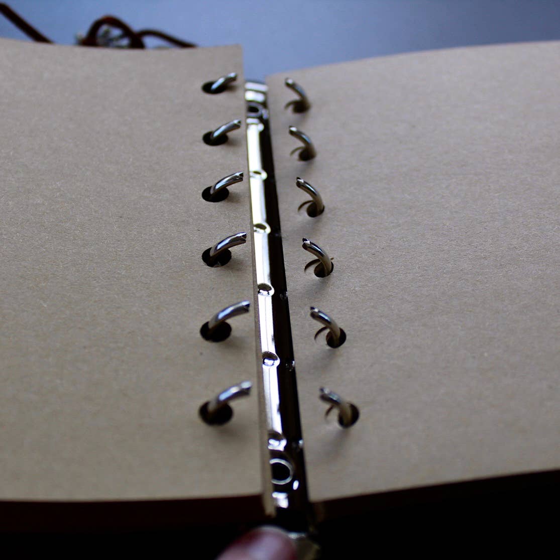 Leather Notebook w/ Crystal Accent - (Crystals and Stones): Natural Brown Cover w/ Rose Quartz