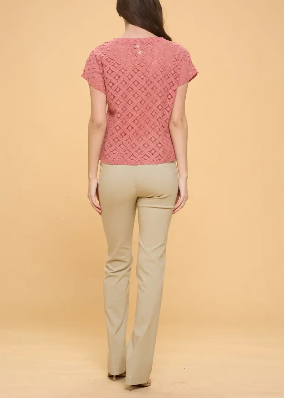 Perseption Lace Scoop Neck Dolman Top
