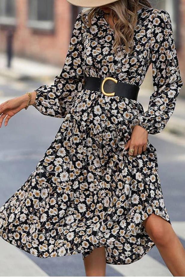 Vintage Floral - Fall Midi Dress