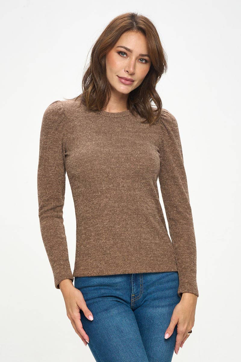 Renee C. Knit Round Neck Long Sleeve Top