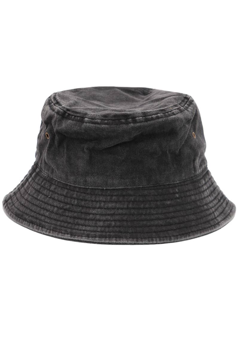 Cap Zone Pigment Stone Washed Twill Cotton Bucket Hat
