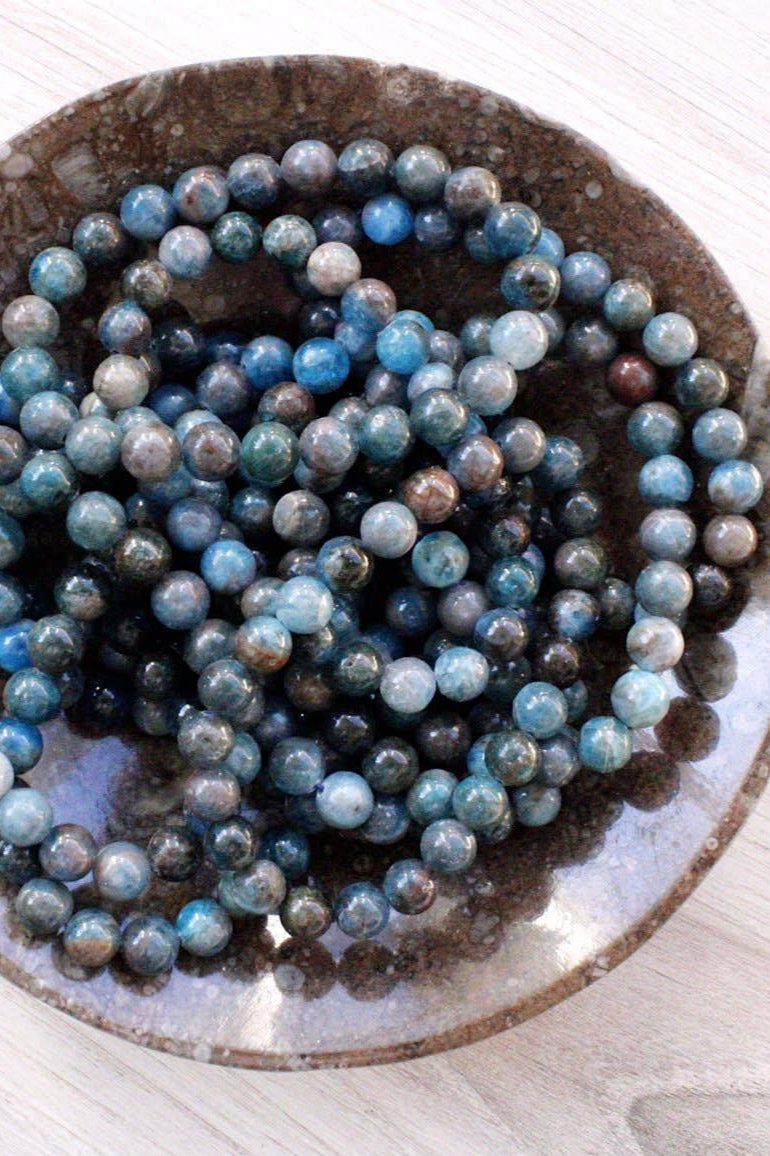 Pebble House Blue Apatite Bracelet 6mm & 8mm