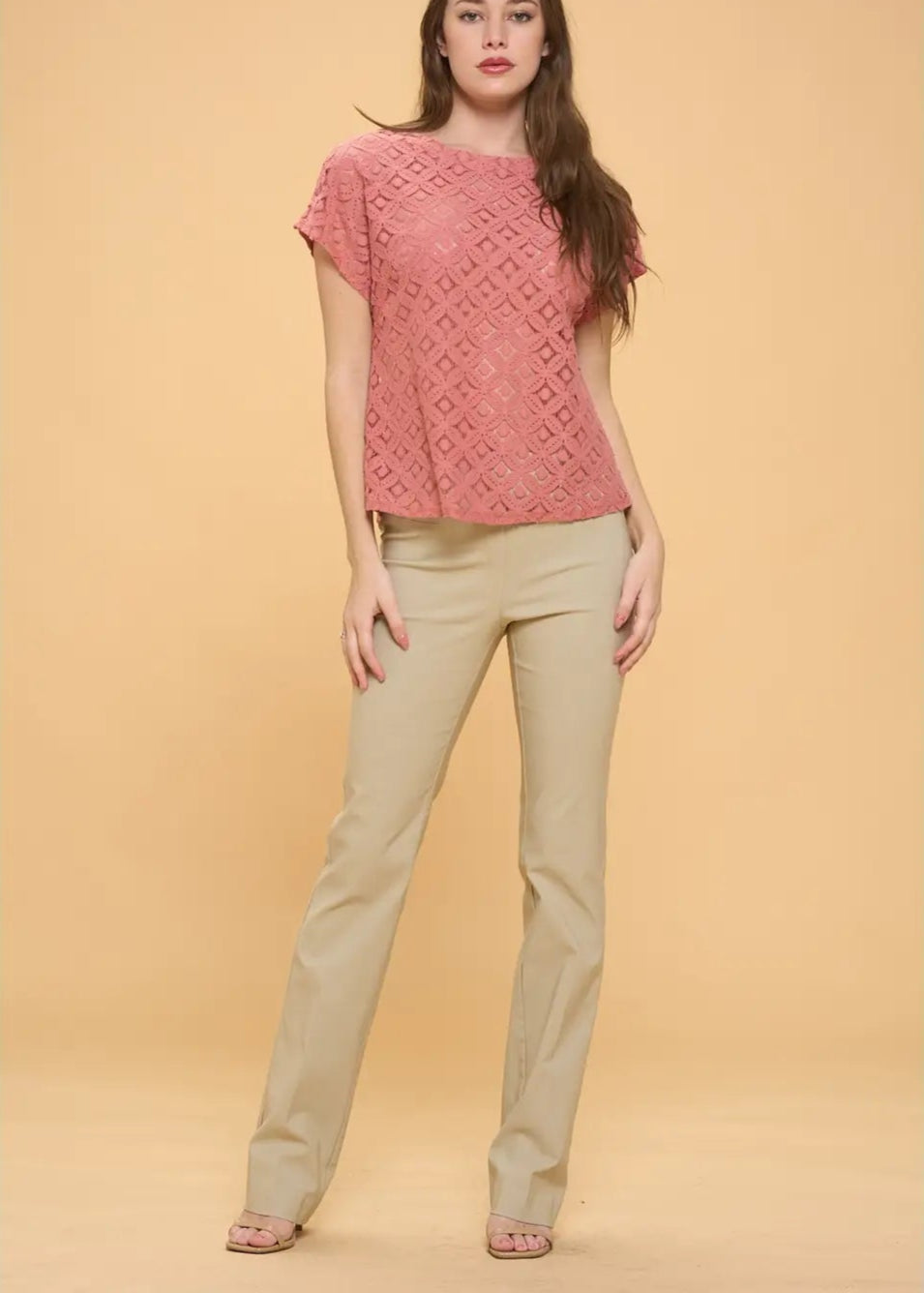 Perseption Lace Scoop Neck Dolman Top