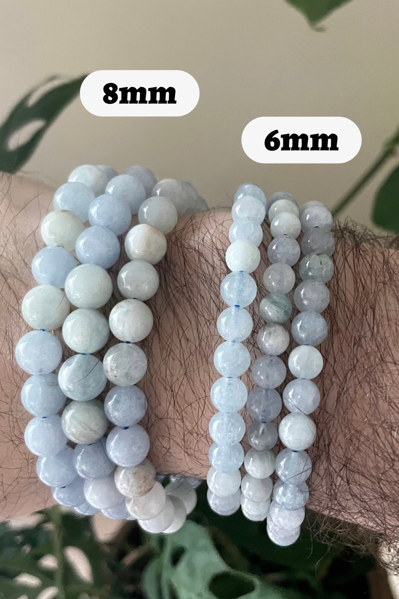 Aquamarine Bracelet 8mm or 6mm