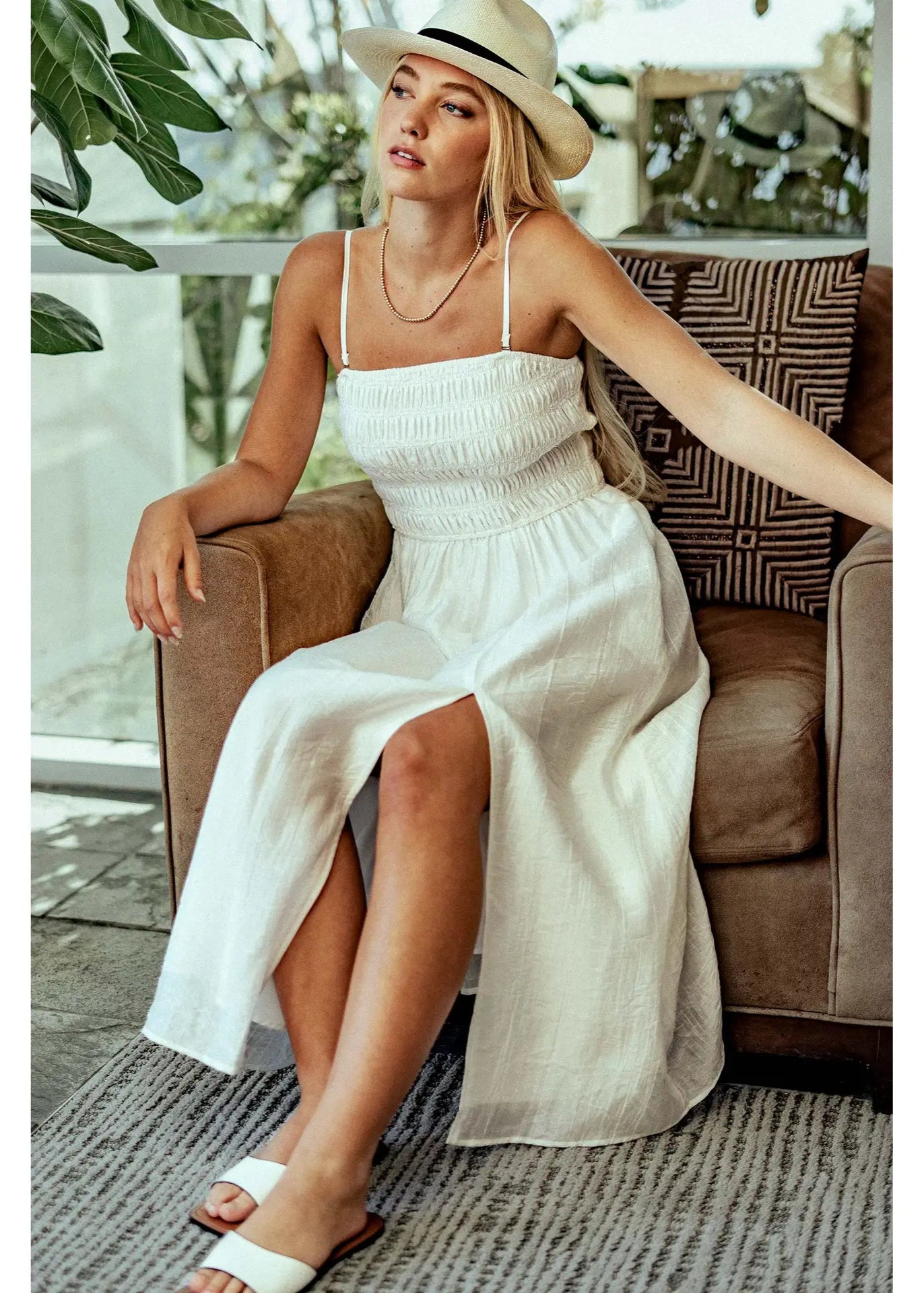 Urban Daisy Smocked Tencel Maxi Summer Dress