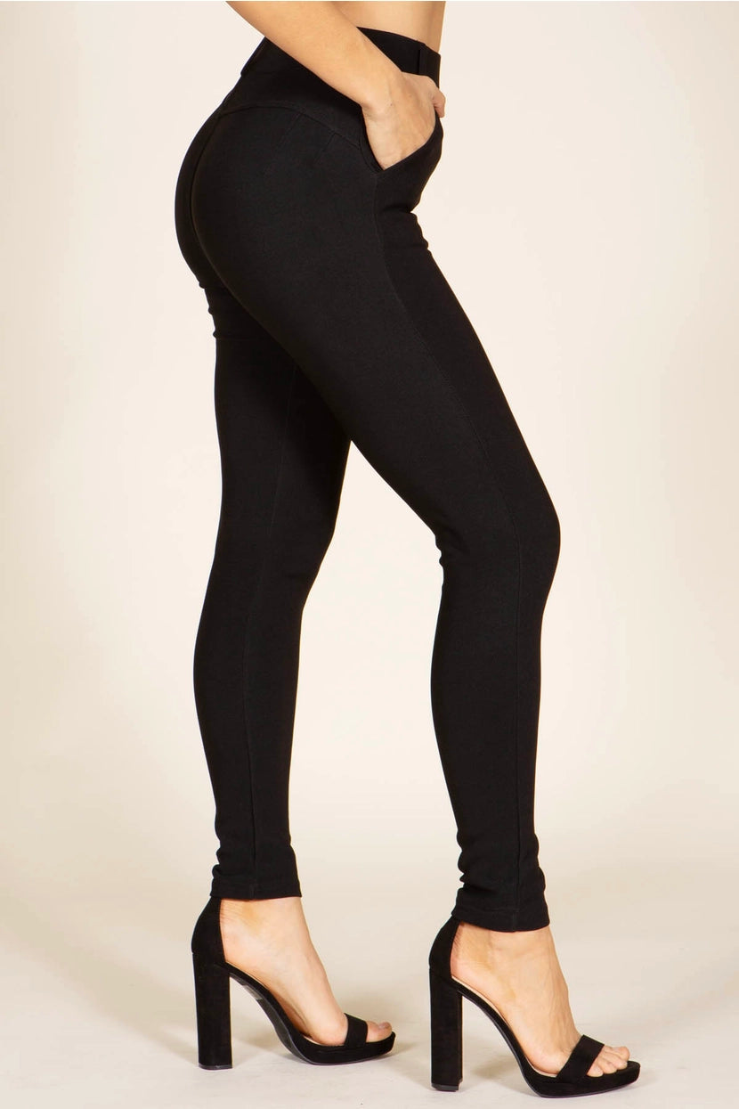 S&G Apparel Women's Black Pull-On Skinny Pants Treggings