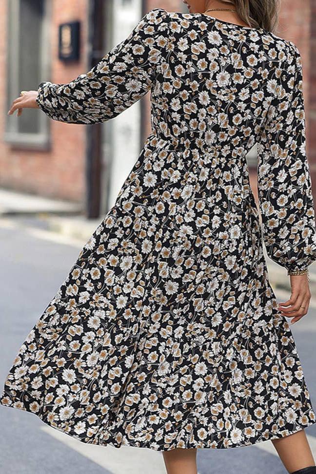 Vintage Floral - Fall Midi Dress