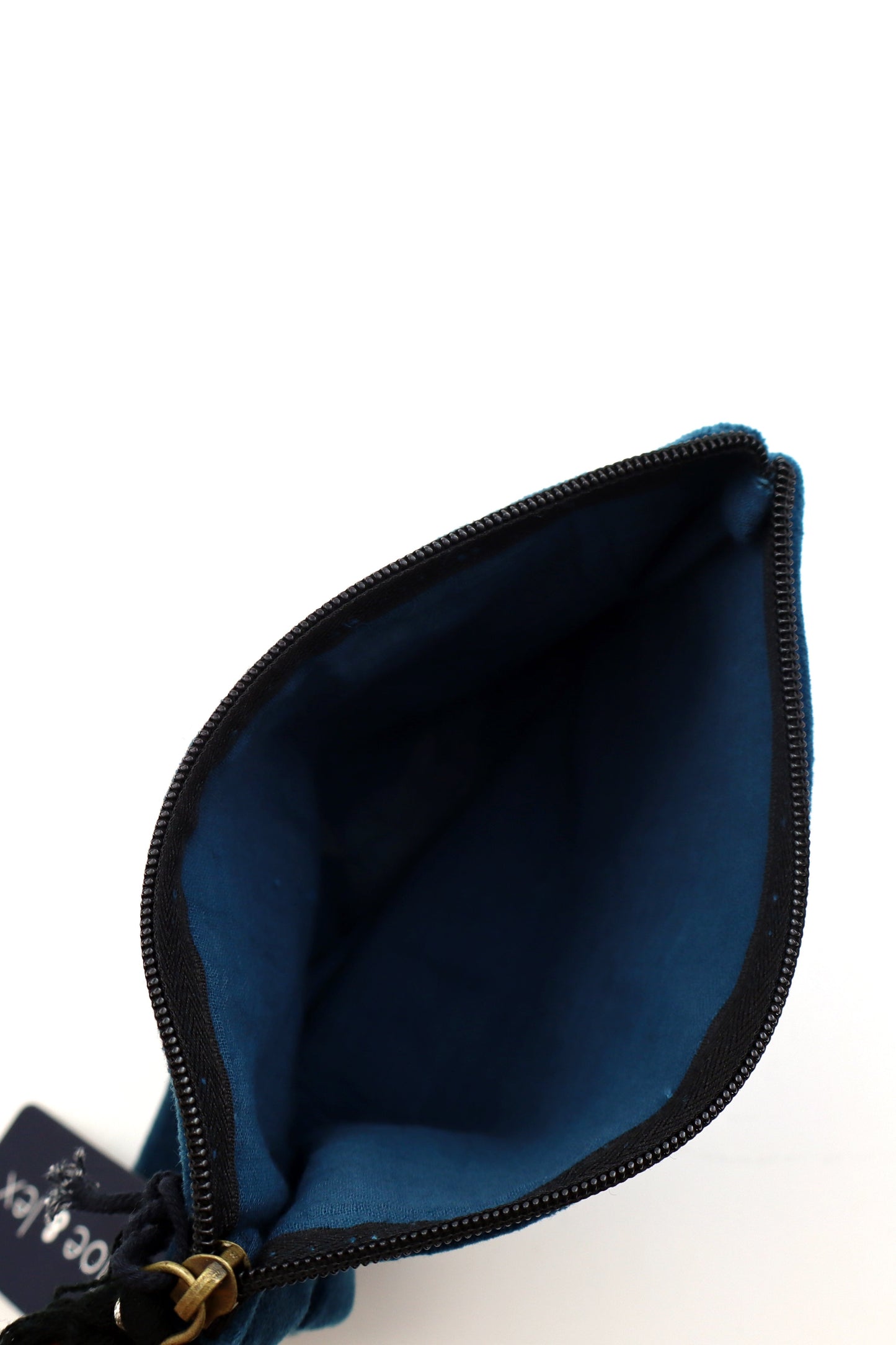 Chloe & Lex Rich Blue Bees Velvet Medium Pouch