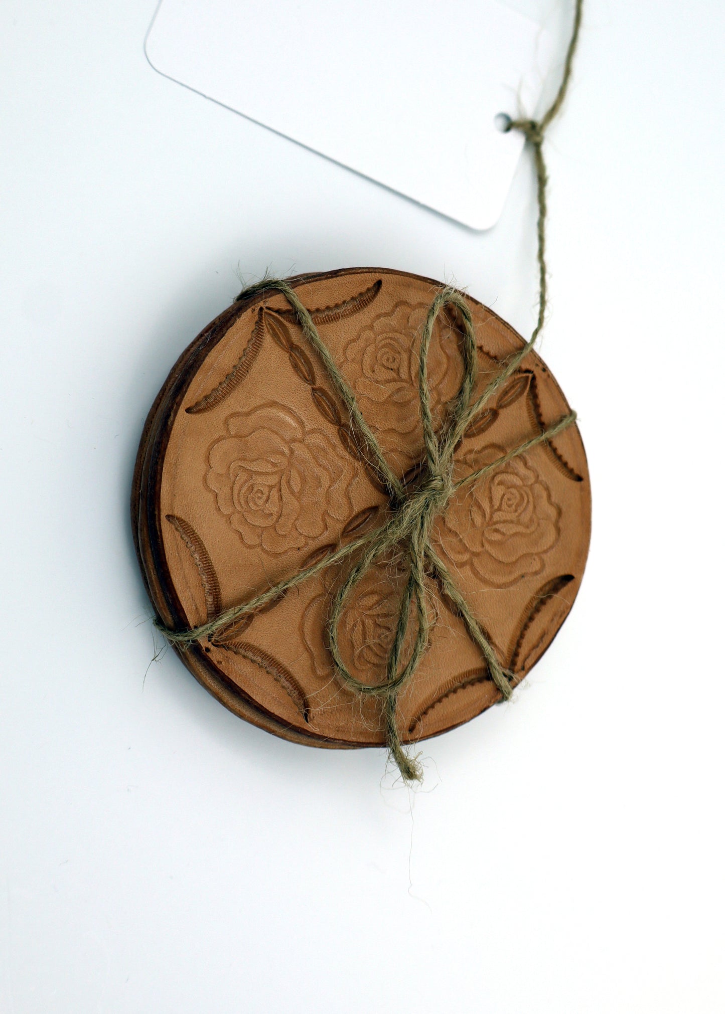 Hank's Stitch Work's Leather Coasters & Key Rings.