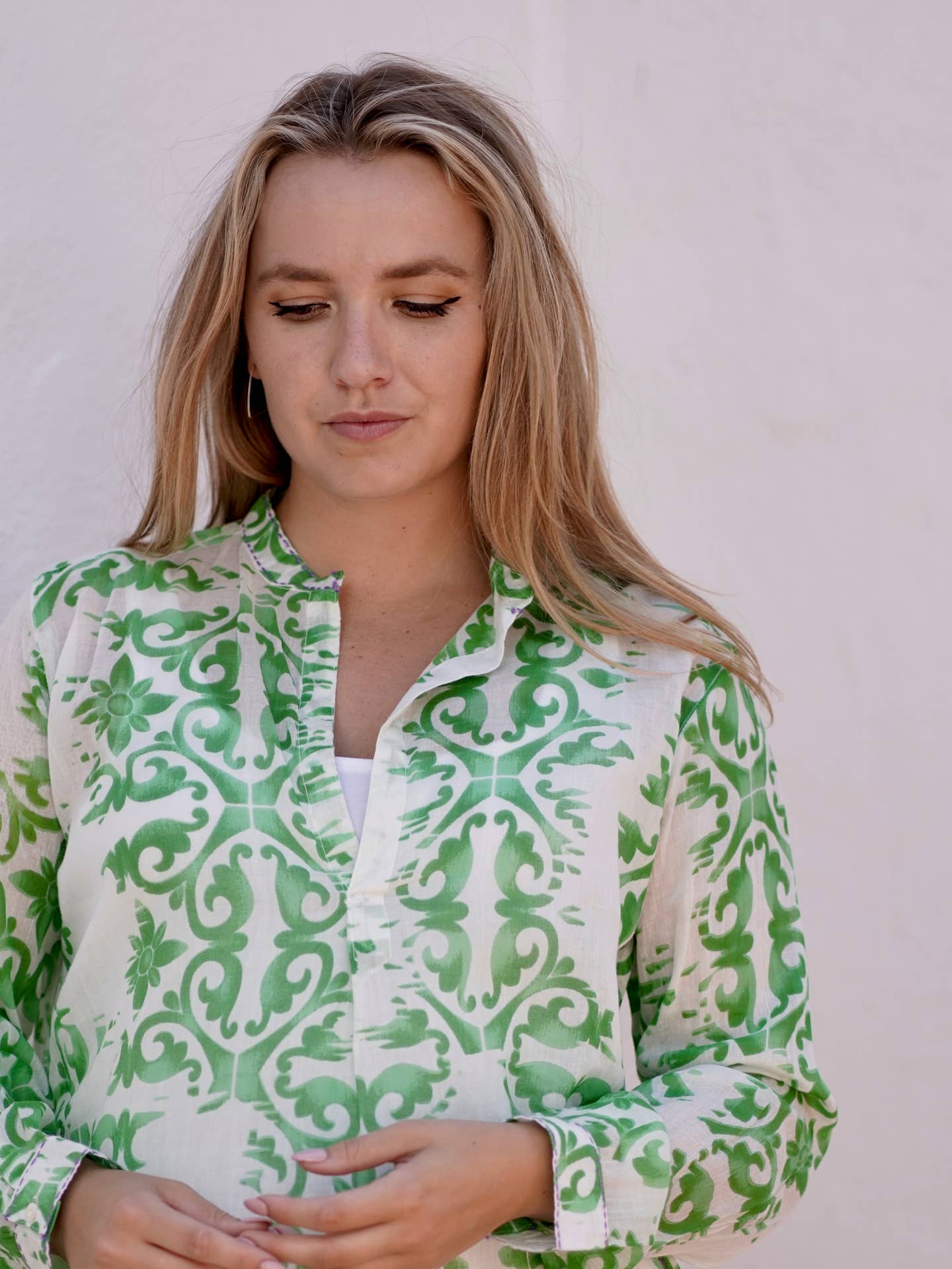 Norie Shibori Green Top