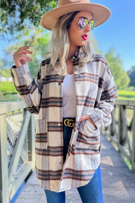 Amoli Side Button Down Detail Oversized Jacket