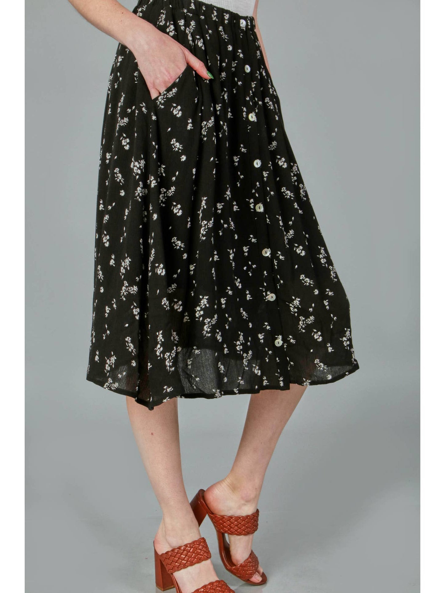 PS Kate Ditsy Woven Pocket Midi Skirt. Fall Clearance!