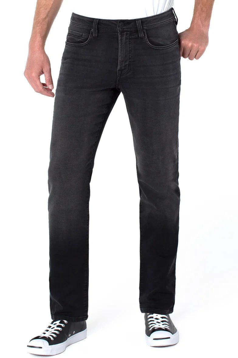 Regent Relaxed Straight Black Knit Eco Denim by Liverpool