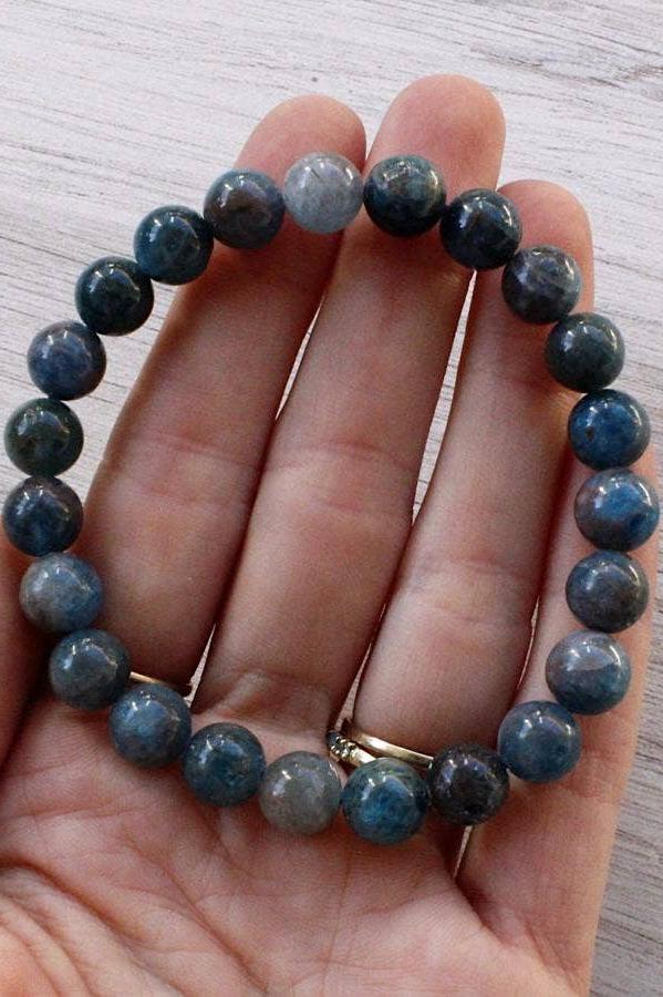 Pebble House Blue Apatite Bracelet 6mm & 8mm