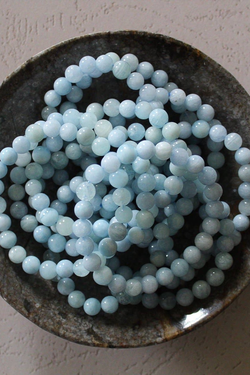 Aquamarine Bracelet 8mm or 6mm