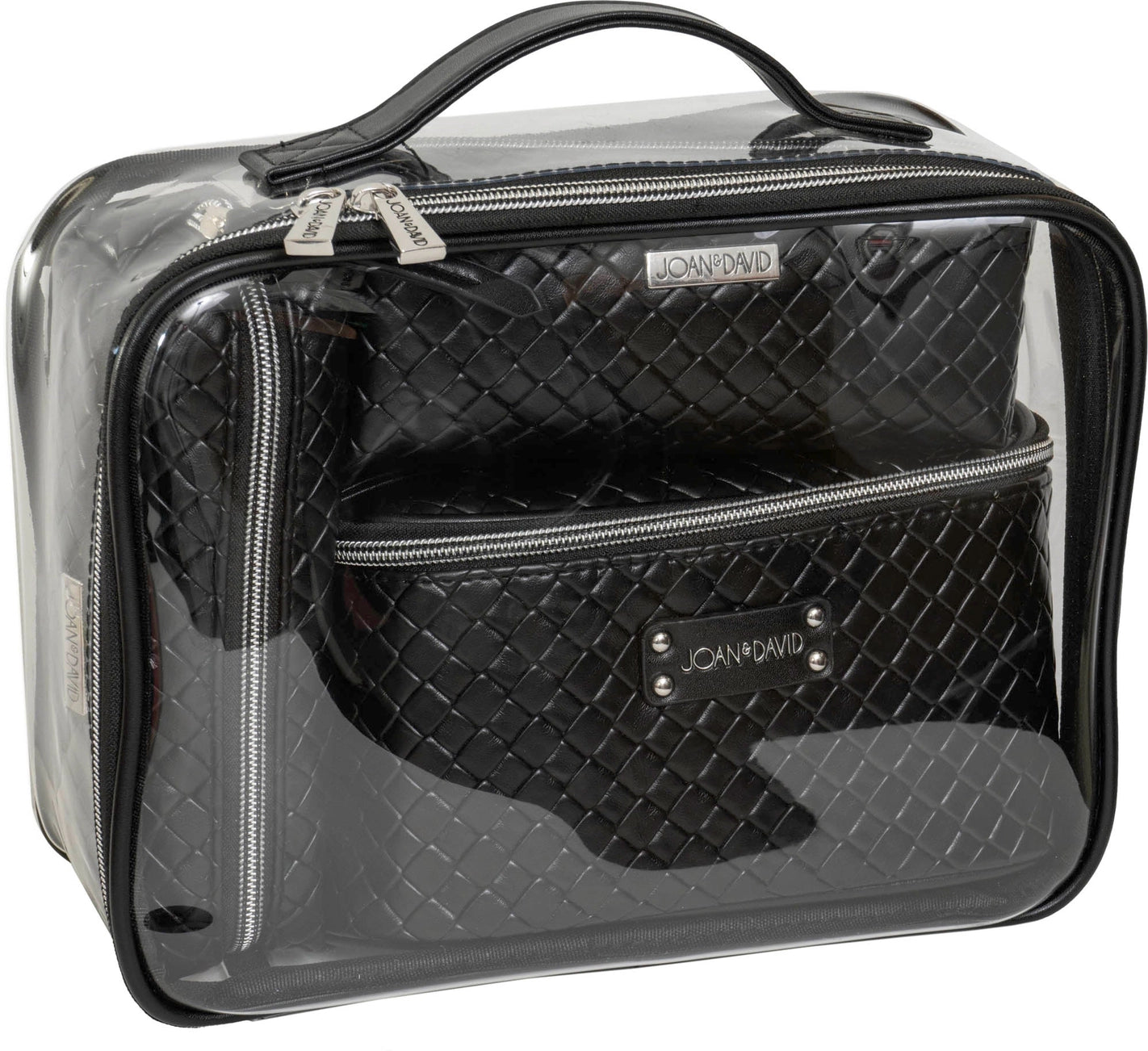 Magid Joan & David Woven 4 Piece Clear Cosmetic Bag Set
