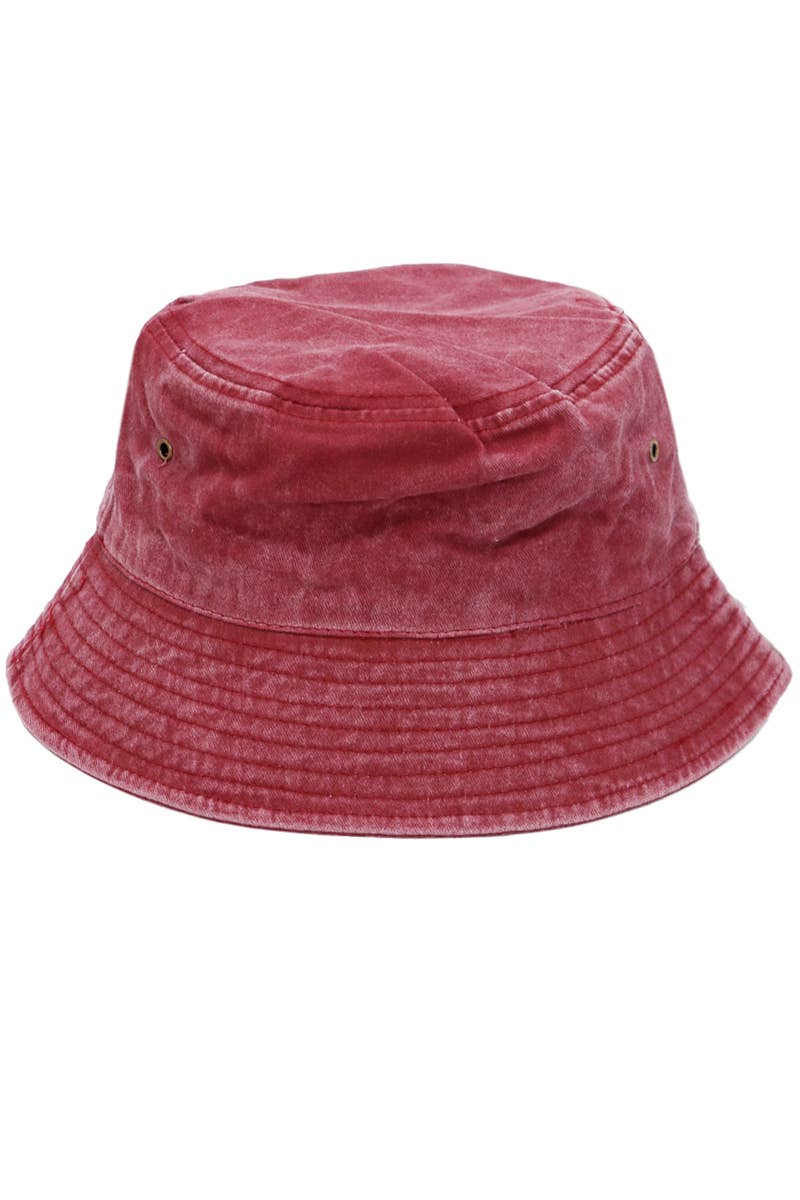 Cap Zone Pigment Stone Washed Twill Cotton Bucket Hat