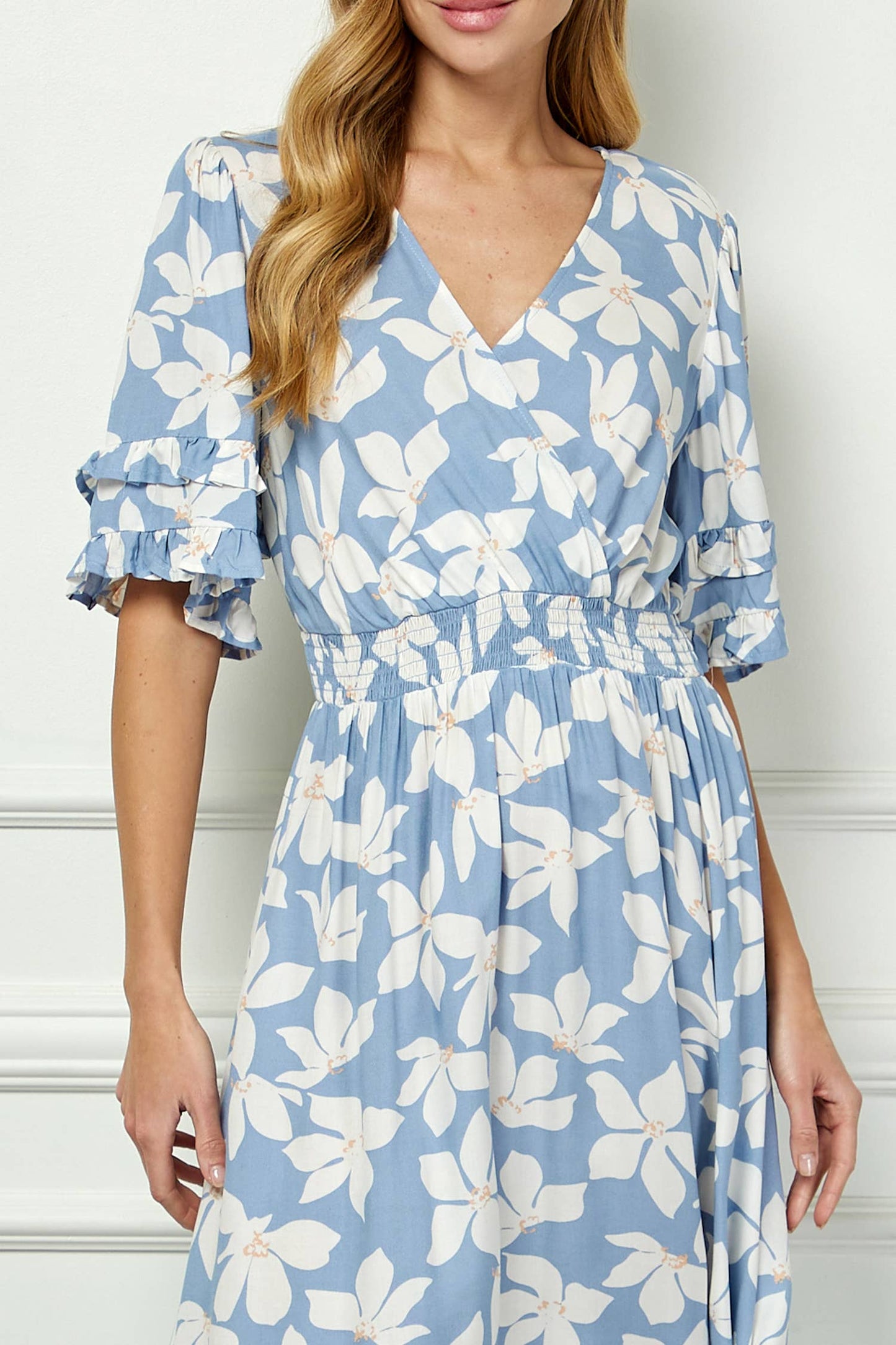 Winslow Collection Elegant Kimono Inspired Surplice Dress.