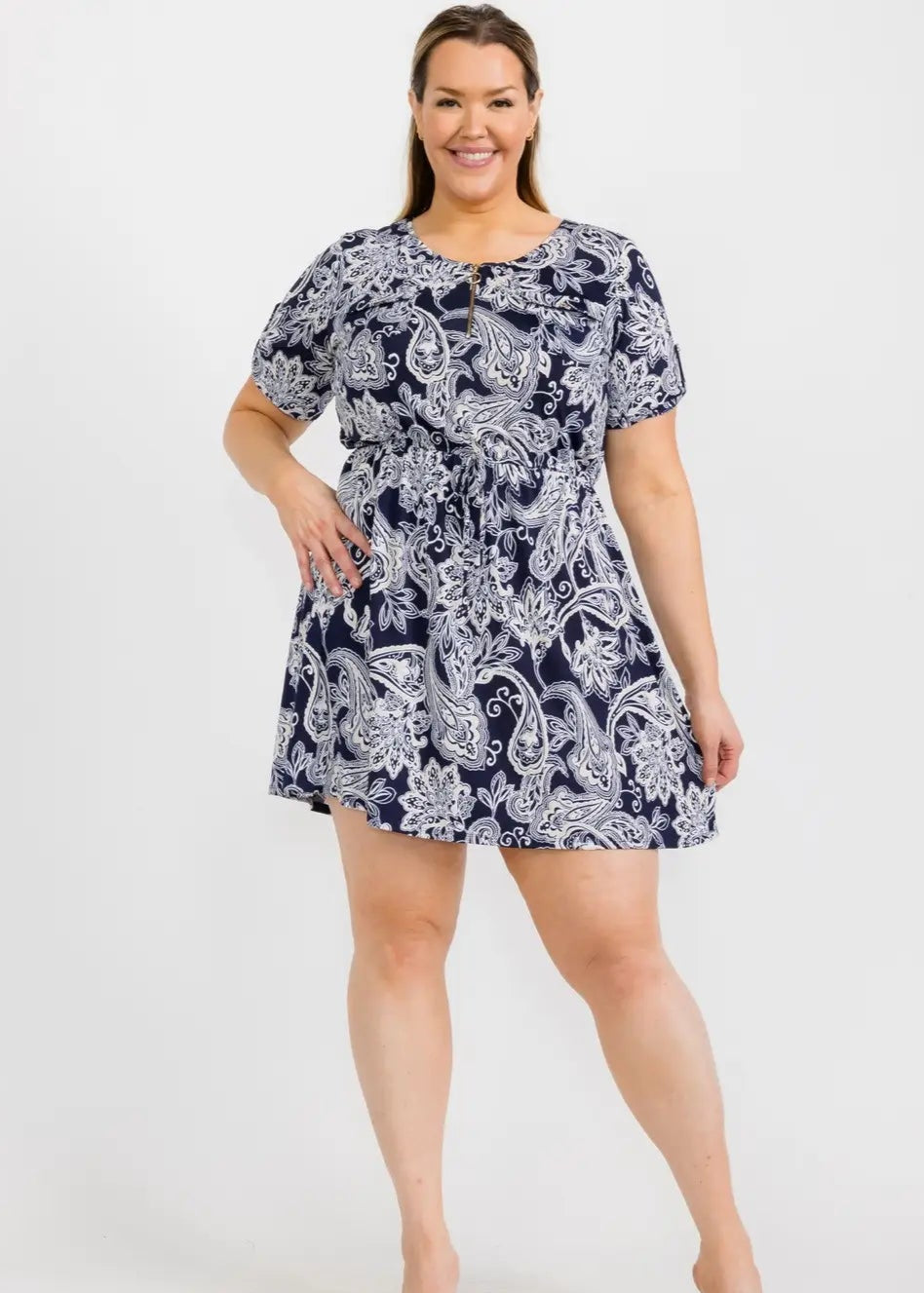 Perseption Plus Zip and Pocket Front Shirt Dress