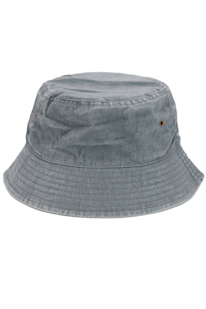 Cap Zone Pigment Stone Washed Twill Cotton Bucket Hat
