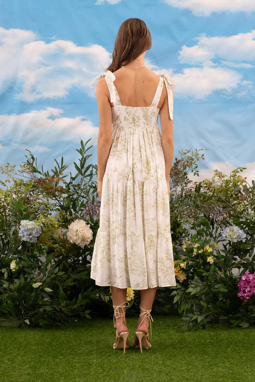 Blu Pepper Fruit Blossom Tiered Midi Dress
