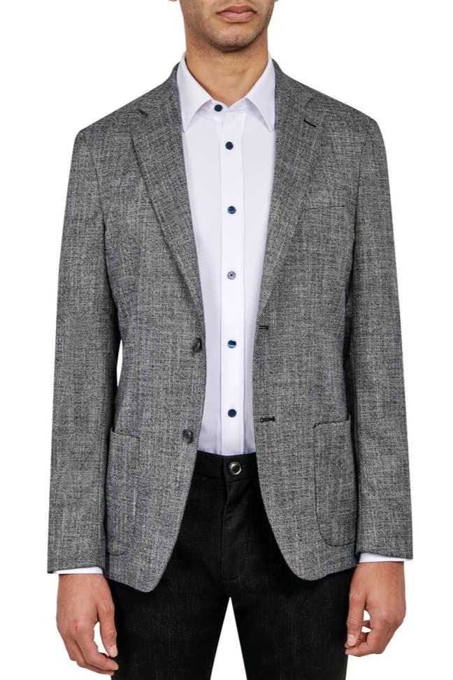 Storm Cloud - Slim Fit Stretch Texture Sportcoat