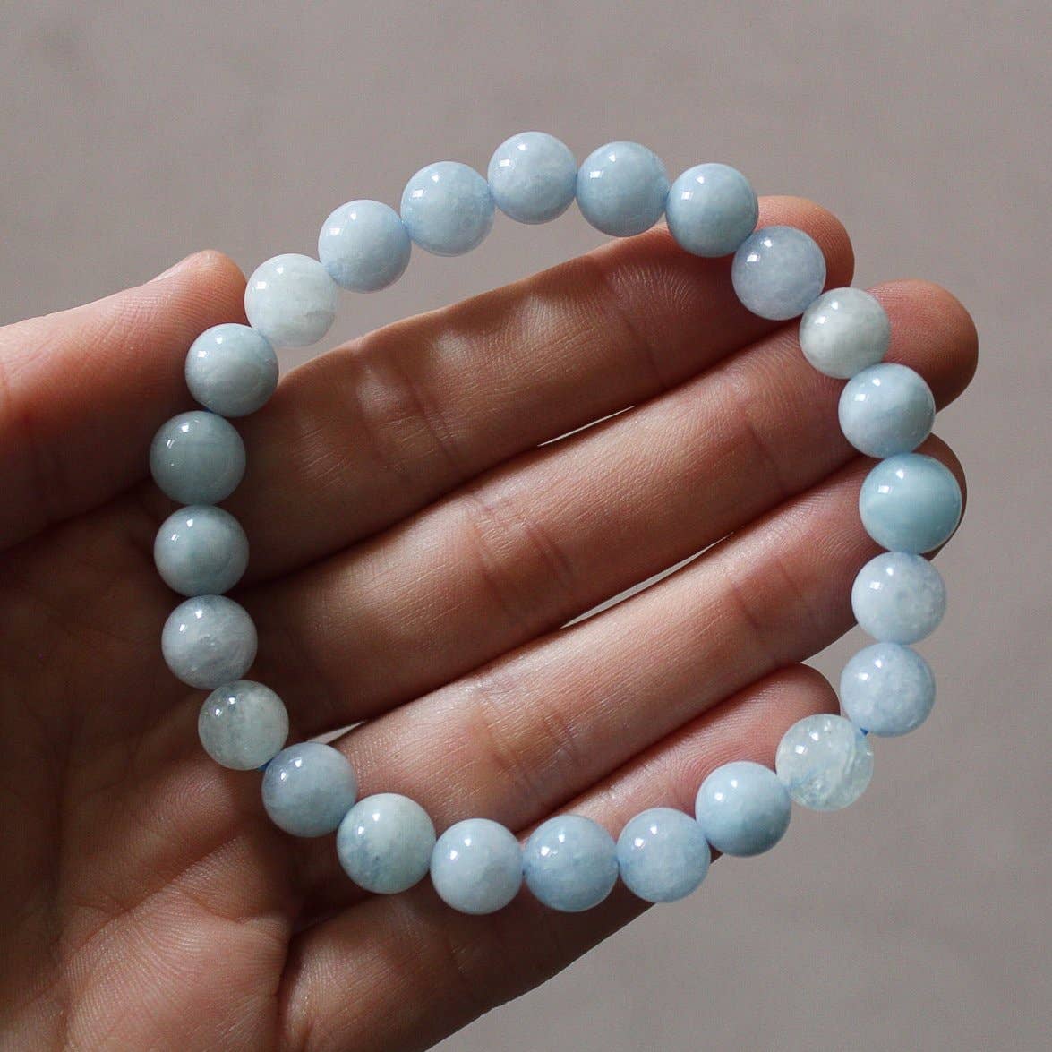 Aquamarine Bracelet 8mm or 6mm
