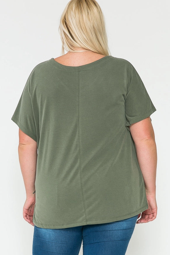 Story Teller Dolman Style Short Sleeve Blouse