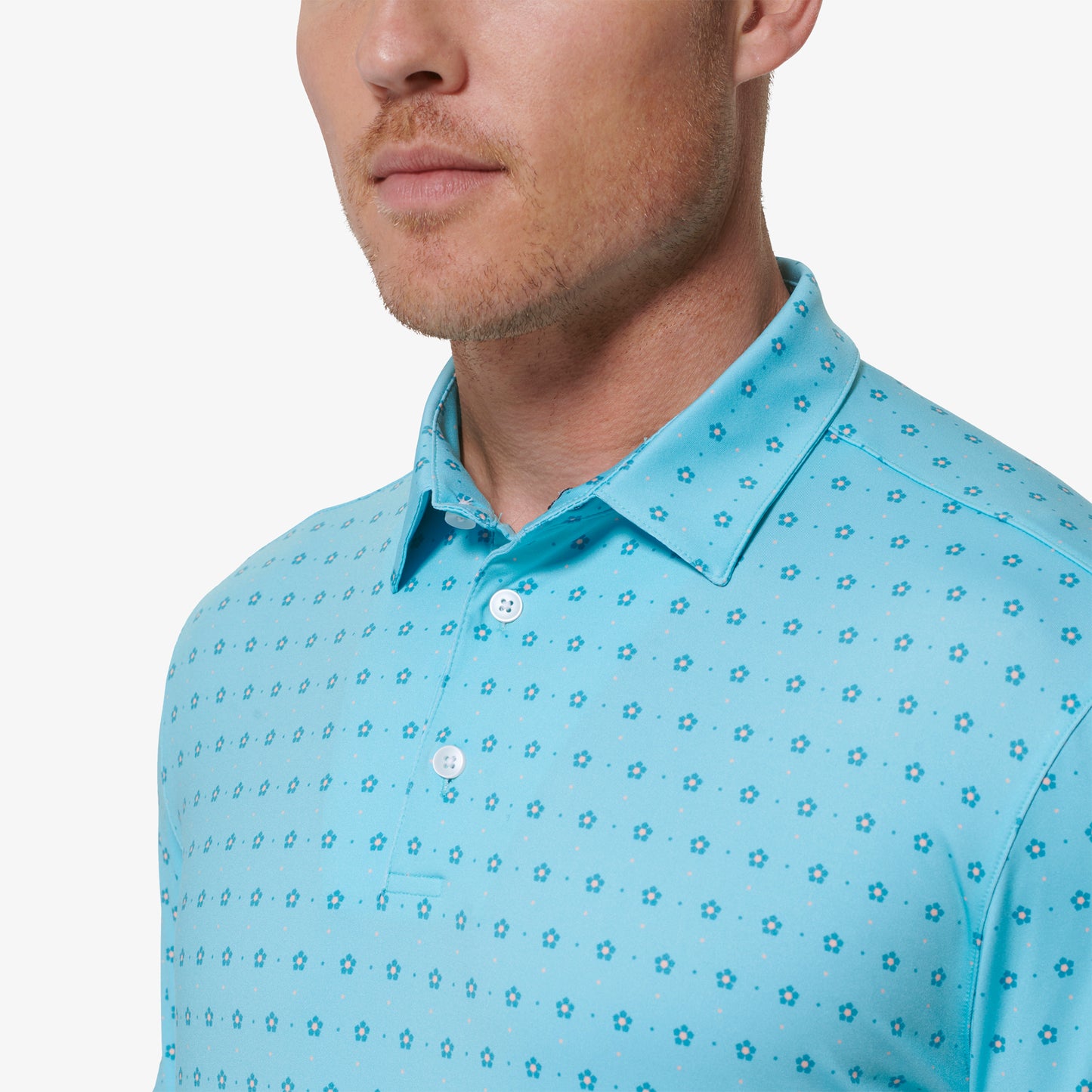 Capri Breeze Geo Floral print Polo by Mizzen + Main