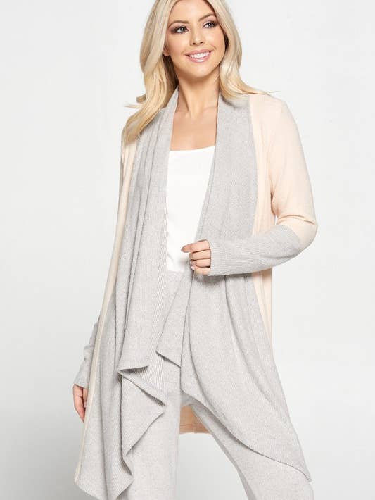 CG Open Rib Draped Cardigan. Fall Clearance!