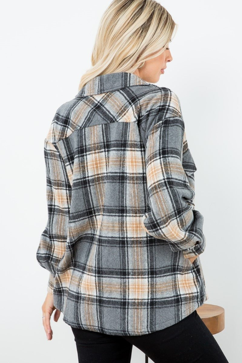 ZiA Apparel Plaid Button Down Shacket