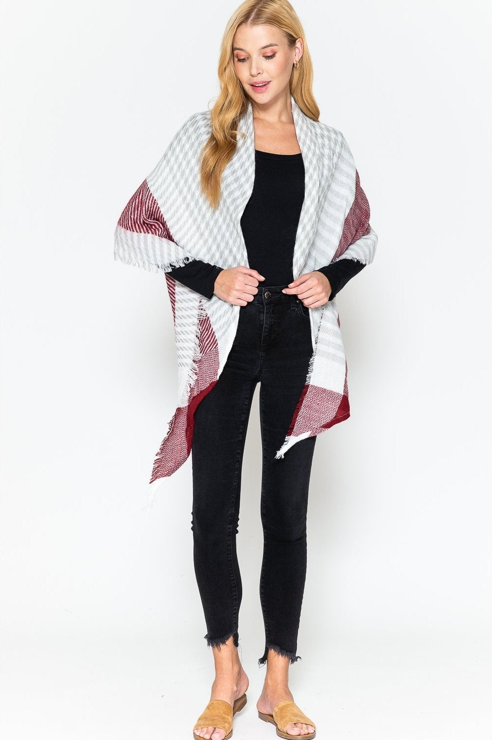 Justin & Taylor Plaid Triangle Scarf.