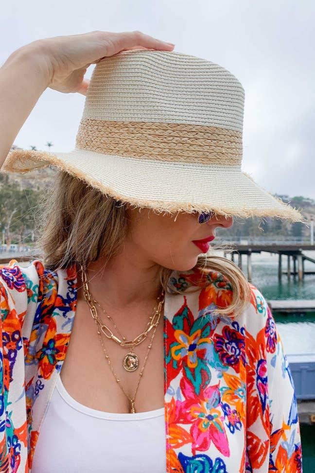 Amoli natural Straw Fedora Hat
