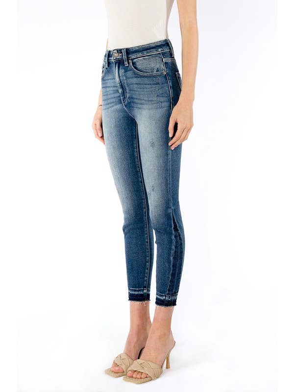 Step into Spring - High rise dark wash ankle skinny