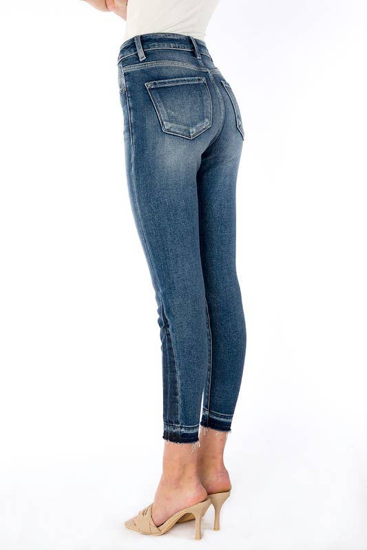Step into Spring - High rise dark wash ankle skinny