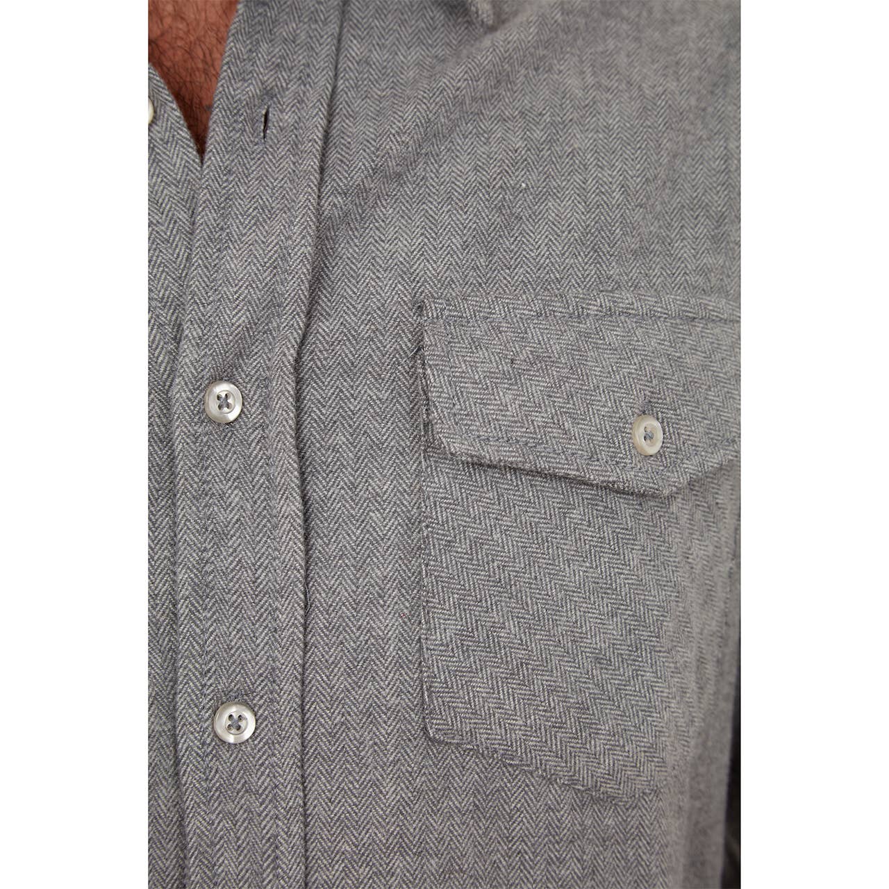 Neil Flannel Herringbone Shirt - Last One Left* size Medium