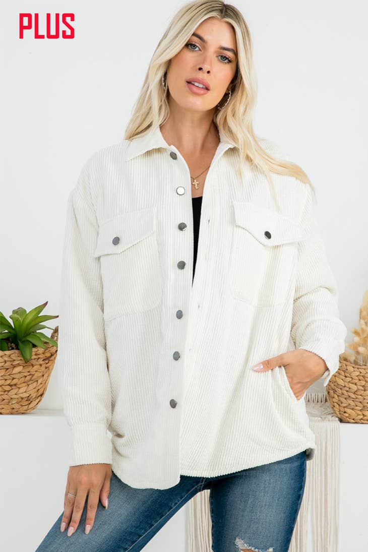 Zia Apparel Padded Corduroy Jacket