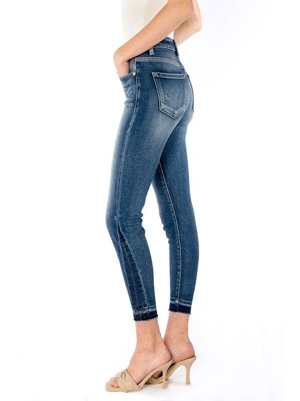 Step into Spring - High rise dark wash ankle skinny