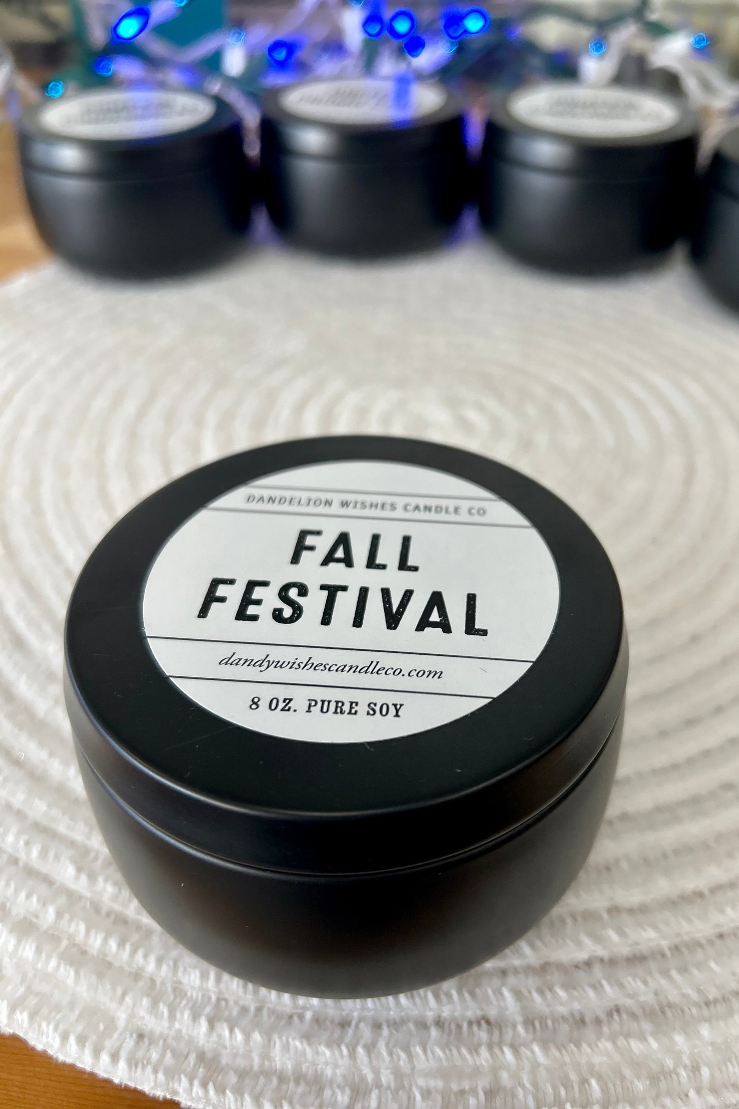 Dandelion Wishes Candle Co. 100% Soy Candle in Matte Black Tin - 8oz