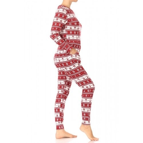 Christmas Pajamas - Fleece Lined with Long Sleeve Top